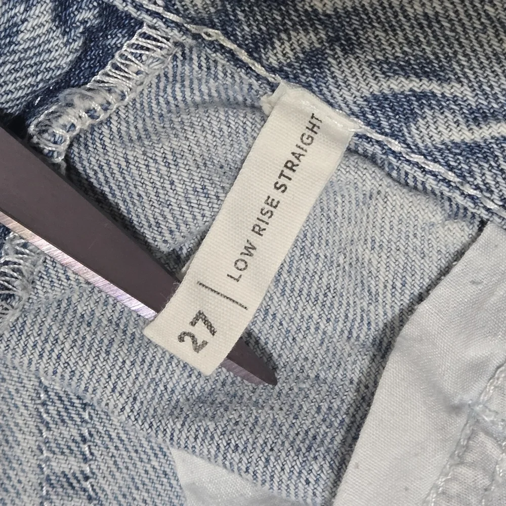 PacSun Seamed Low Rise Straight Leg Jeans Light Wash Blue Denim Size 27